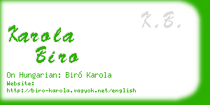 karola biro business card